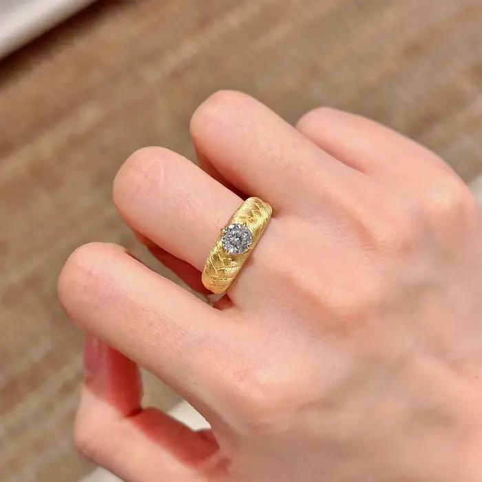 Foydjew – bagues en Zircon plaqué or 18 carats, bijoux Vintage italiens, tréfilage fait à la main, accessoires de Design de mode Simple pour femmes