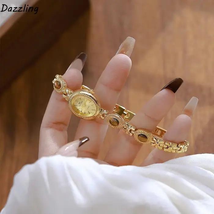 Montre-bracelet élégante pour femme, couleur Melard, montres rétro pour femmes d'affaires, montre-bracelet à quartz décorative exquise, cadeau pour femme