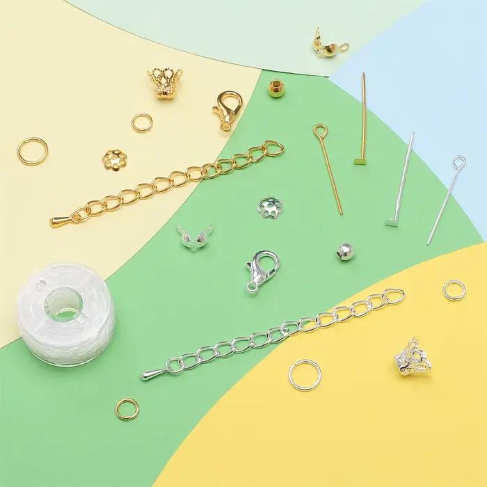 Kit de fabrication de bijoux, 10 grilles, 820 pièces, chaîne en alliage avec Types de fermoirs multi-connecteurs, professionnels pour bracelets, boucles d'oreilles, artisanat