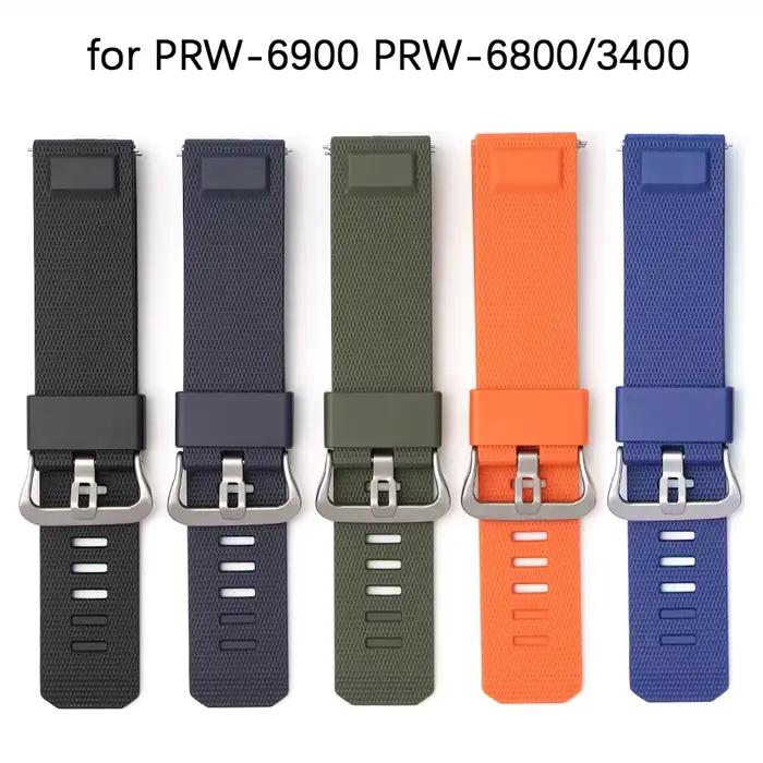 Bracelet en caoutchouc pour Casio Pro Trek PRW-6900 PRW-6800 PRW-3400, 23mm, à dégagement rapide, sport, étanche, pour hommes, extérieur, remplacement du bracelet de montre