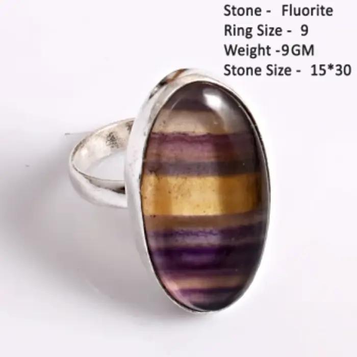 Bague en Amazonite, Agate, Charoite, Labradorite, Ambre et Améthyste authentiques, taille inférieure à 8