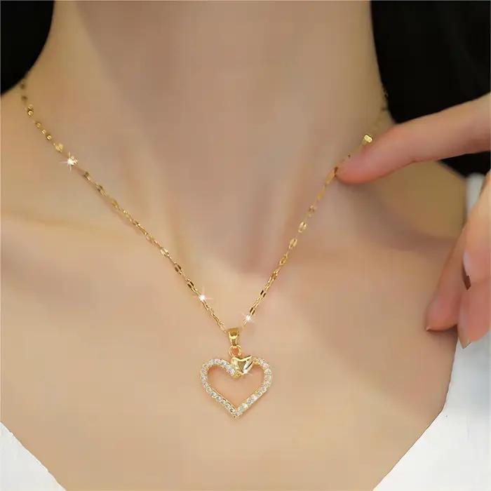 ChimCoussins-Colliers de la présidence en acier inoxydable pour femmes et filles, déclaration d'amour, document en or, collier en métal, fête d'anniversaire, bijoux, contre-indiqué, 03