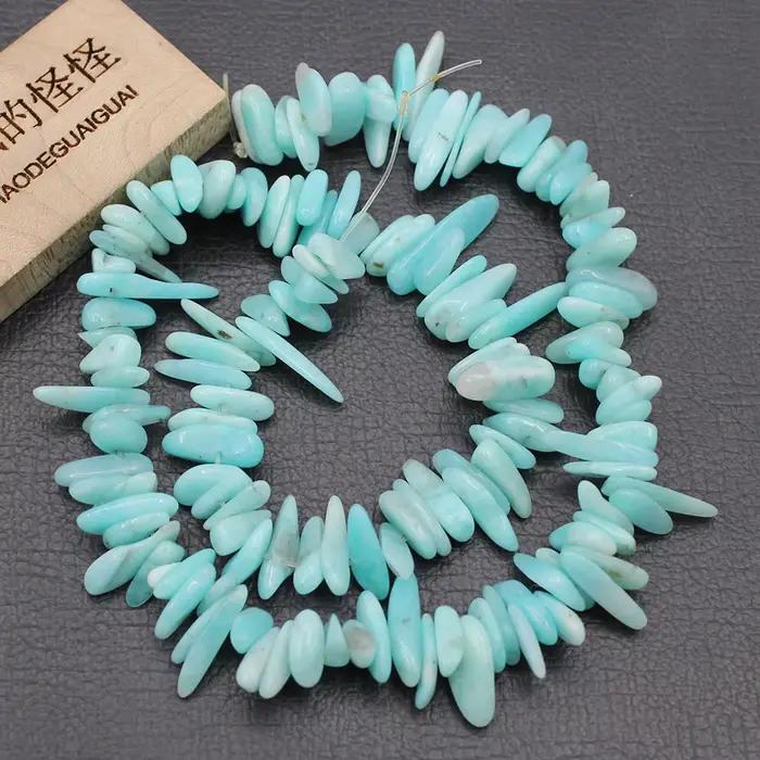 APDGG – perles en Amazonite péruvienne naturelle, libres de forme, 15.5 pouces, pour fabrication de bijoux, DIY