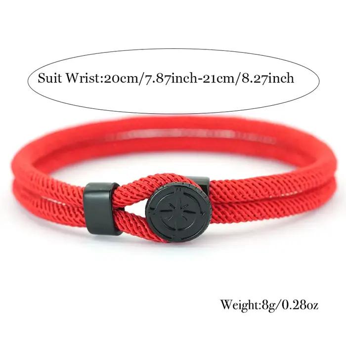 Boussole corde Bracelet pour hommes boucle facile Double couche aventure nautique en plein air Explorer Bracelet survie randonnée bijoux