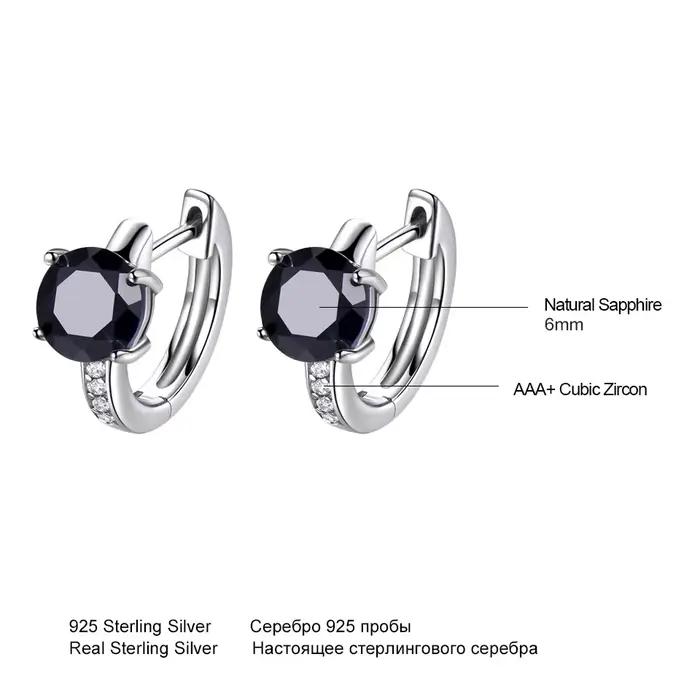 Boucles d'oreilles rondes à Clip noir, en argent Sterling 925, cadeau d'anniversaire pour femmes, 2025