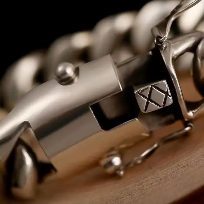 Bracelet en argent sterling S925 puissant, prix d'usine, pour homme, style punk, personnalité européenne et américaine, hip-hop, cadeau pour homme