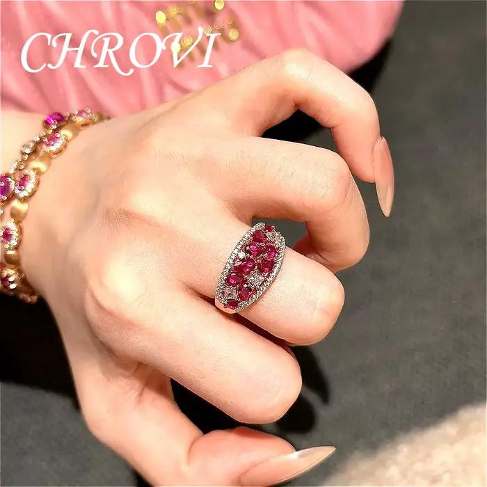 Exquise bague en argent sterling 925 avec corindon rouge - bague vintage classique et polyvalente