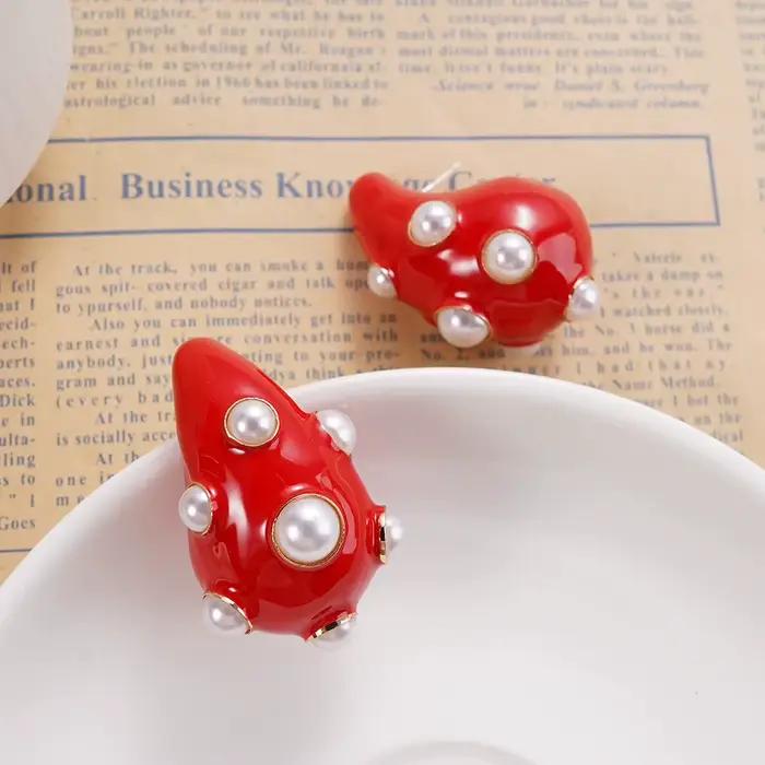 Boucles d'oreilles géométriques en perles, bijoux à la mode de haute qualité en plusieurs couleurs, accessoires polyvalents adaptés à diverses Occasions