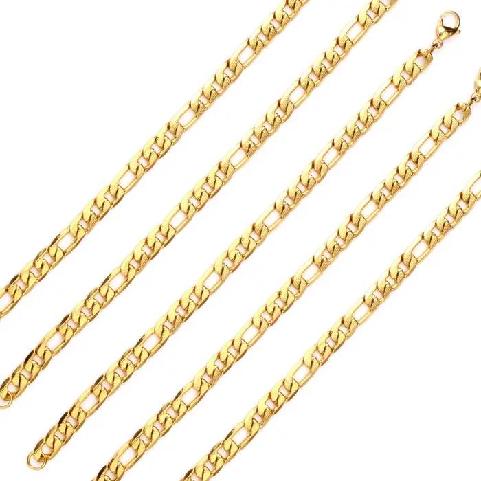 Bracelet de luxe Punk en acier inoxydable, chaîne Figaro pour femmes et hommes, unisexe, bijoux à la mode, cadeaux