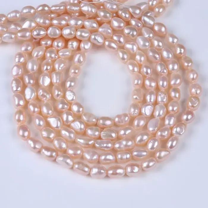 8-9mm eau blanc rose violet perle de culture baroque d'eau douce perles en vrac pour les femmes bijo