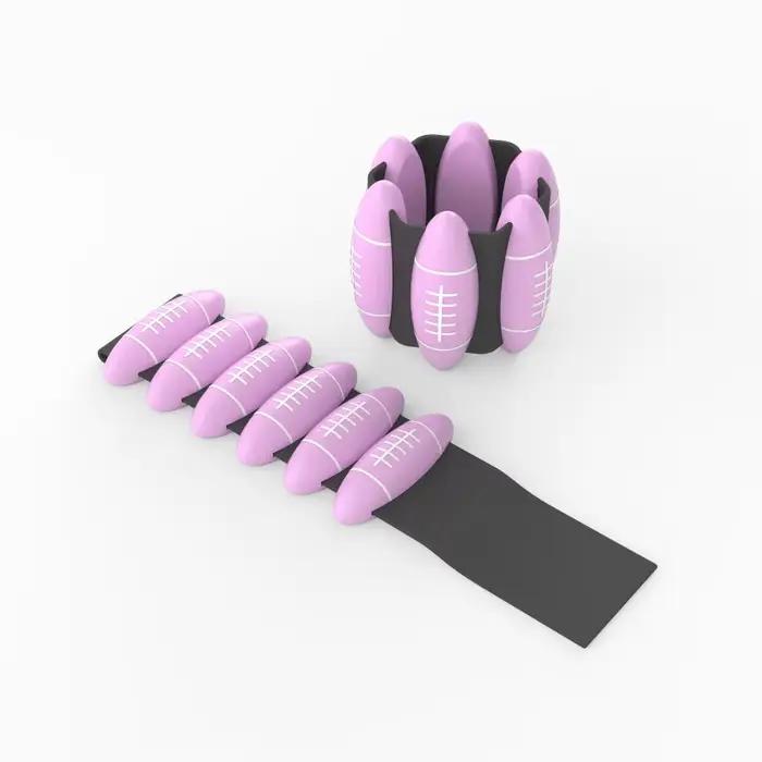1 Paire de Bracelets de Poignet Lestés en Forme de Ballon de Rugby, 2 LB, Poids Réglable, Sangle de