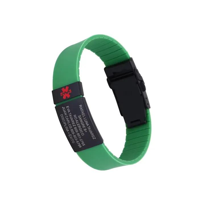 Bracelet d'identification médicale personnalisé en acier inoxydable, bracelet d'alerte médicale spor