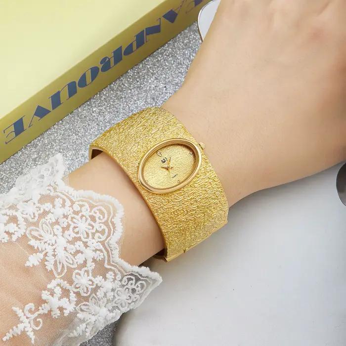 ASJ montre-Bracelet femme reloj mujer or luxe motif écorce montre Simple pour femmes relojes para da
