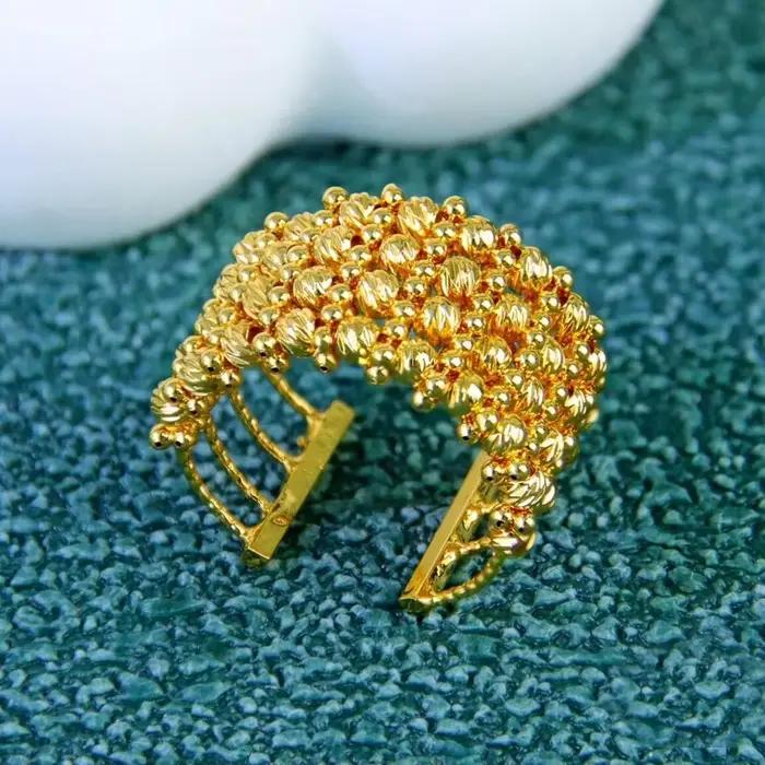 Bagues de perles réglables en or 24 carats, mode arabe, bague de mariage de mariée nigériane, dubaï,