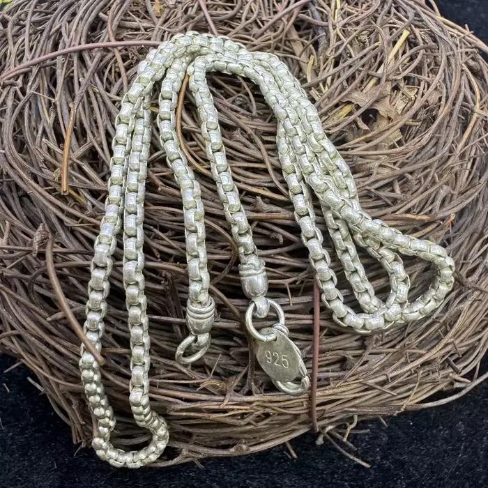 Collier en argent plaqué argent Miao, bijoux ethniques népalais faits à la main, accessoire unisexe
