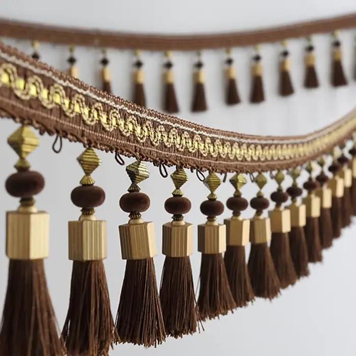 1M rideau gland perlé garniture frange tresse Boho rembourrage bricolage couture rideau accessoires
