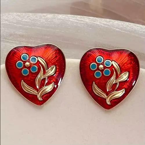 Boucles d'oreilles classiques bordeaux, bijoux de luxe de grande taille pour femmes et filles, Desig
