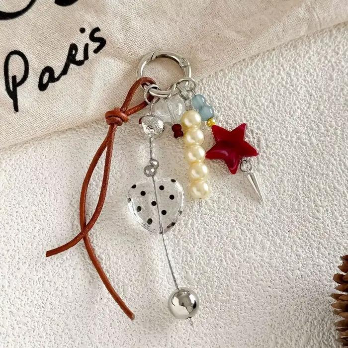 Pendentif Bijou Étoile à Cinq Branches Rétro Original, Breloque de Sac Faite à la Main Style Ins, Po