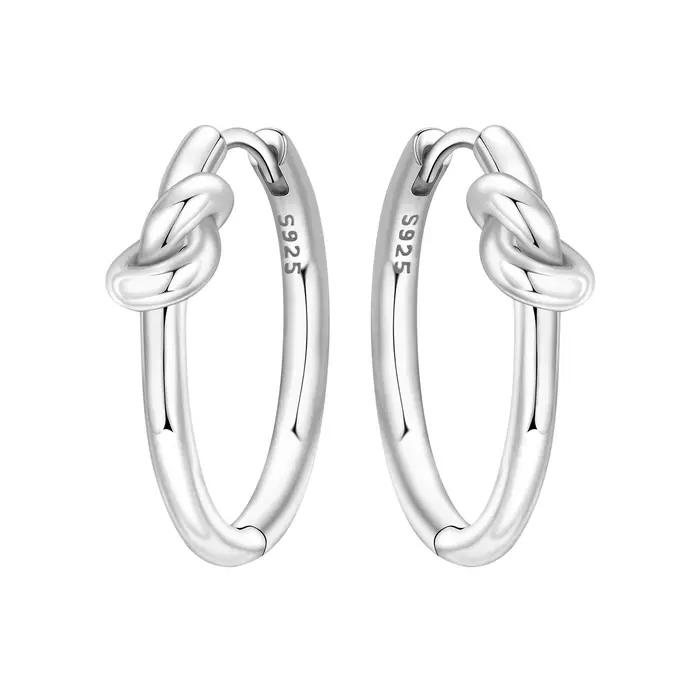 MISEFF Boucles d'oreilles en argent sterling S925, boucles d'oreilles à nœud simple, bijoux de mode
