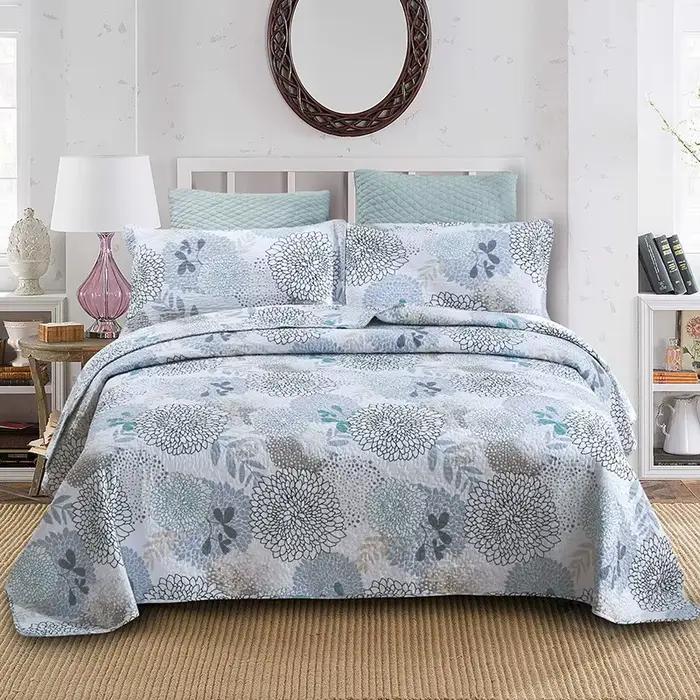 Ensemble de couette en coton imprimé, couvre-lit matelassé, couverture en lin, couvre-lit, rembourra
