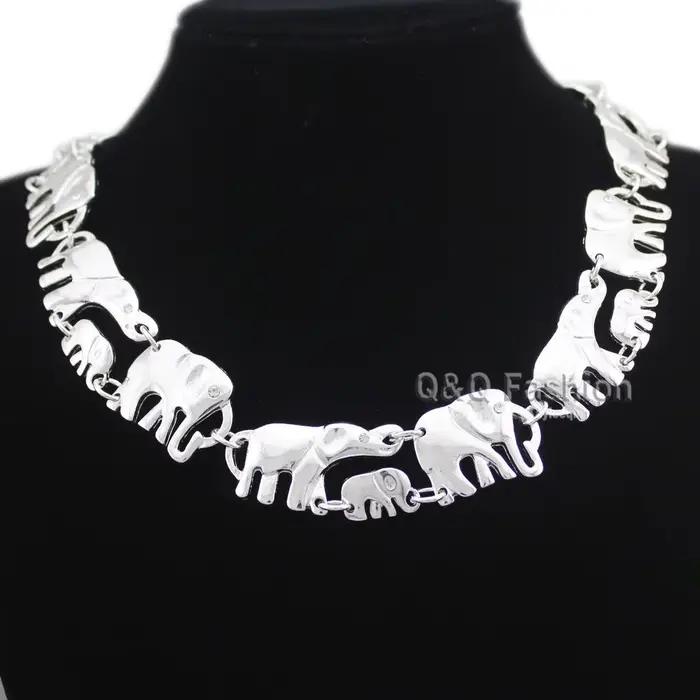 RechicGu-Collier vintage pour femme, pendentif éléphant géométrique, lien bébé, collier hindou, mode