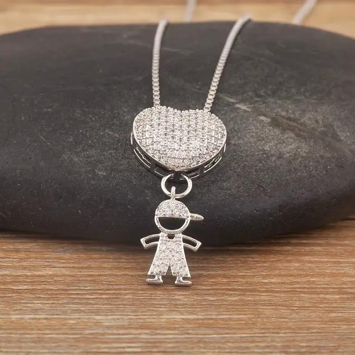 Nidin nouveau Design de luxe cuivre incrusté brillant Zircon garçons et filles pendentif à breloque