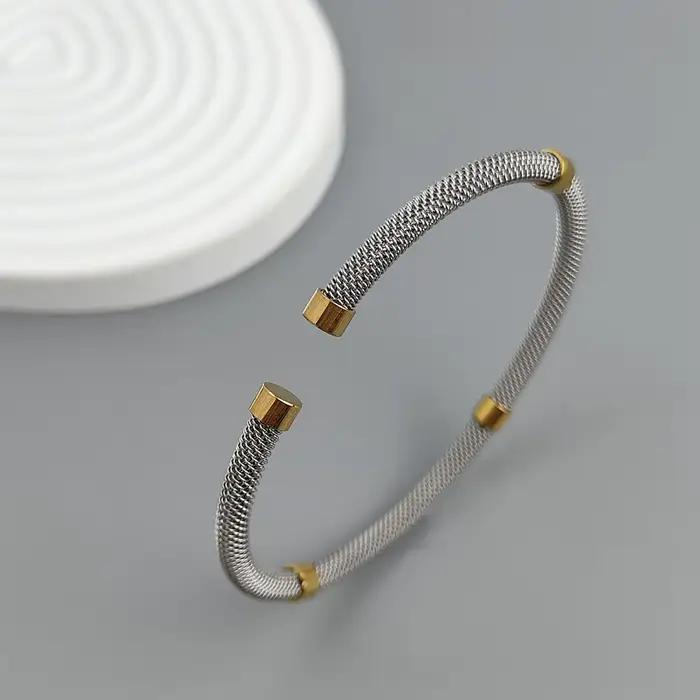 Bracelet en acier inoxydable plaqué or 18 carats, treillis métallique en acier, étanche, haute quali