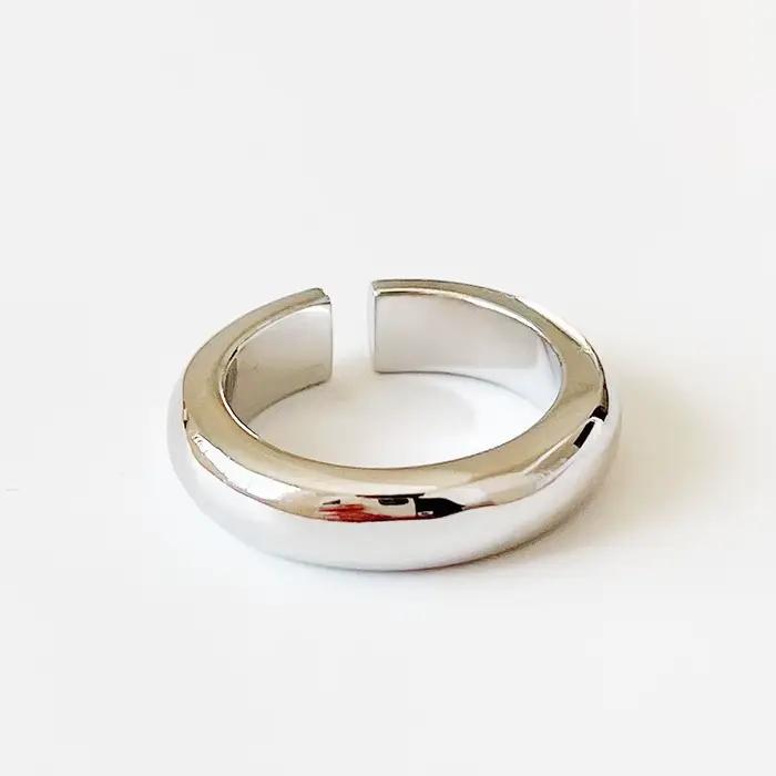 Bagues lisses originales en argent Sterling 925 pour femmes, bague de fiançailles de mariage, Vintag