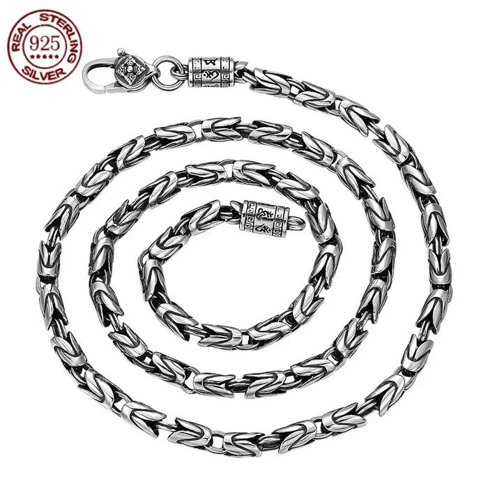 Nouvelle mode 2026 Collier 100% Argent Sterling S925 6MM pour Hommes et Femmes, Bijou Rétro Tendance