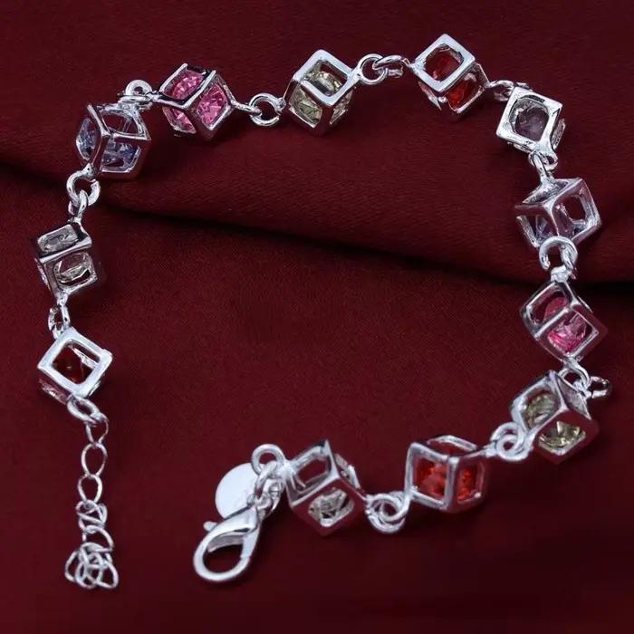 Bracelets en treillis de zircon en argent Sterling 925 pour femmes, marques de luxe, bijoux, cadeaux