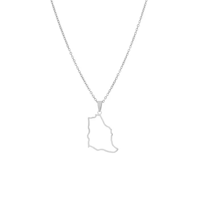 Collier pendentif carte de l'arabie saoudite, bijoux en acier inoxydable, cadeau patriotique pour fe