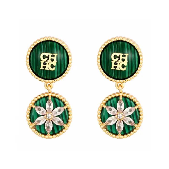 Boîte à bijoux élégante pour boucles d'oreilles femme, en alliage, avec lettres/chiffres/texte, styl