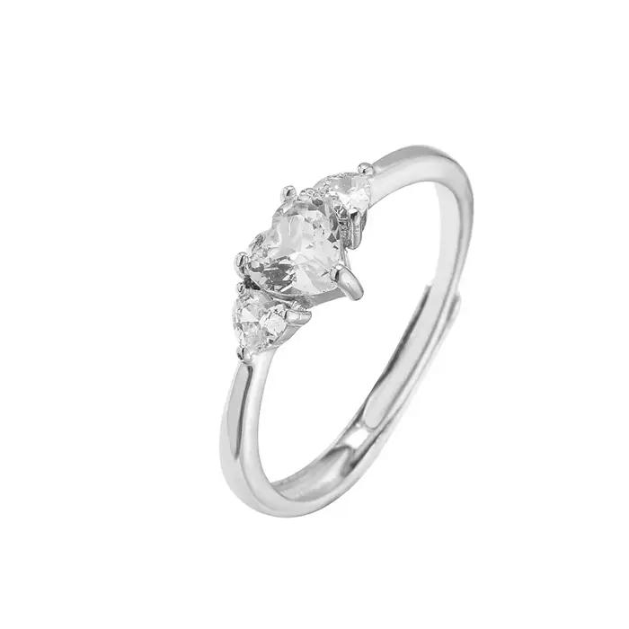 HECHENG, bague coeur d'amour, bagues créatives en forme de cœur doux pour femmes, bague ouverte en Z