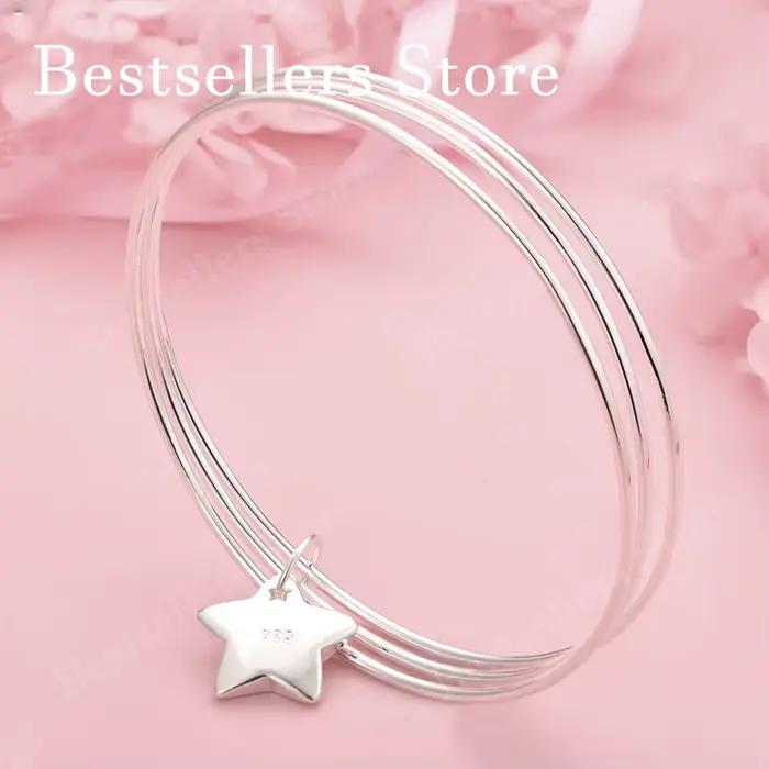 Bracelet étoile élégant en argent sterling 925, bijoux pour femmes, accessoires de mode pour mariage