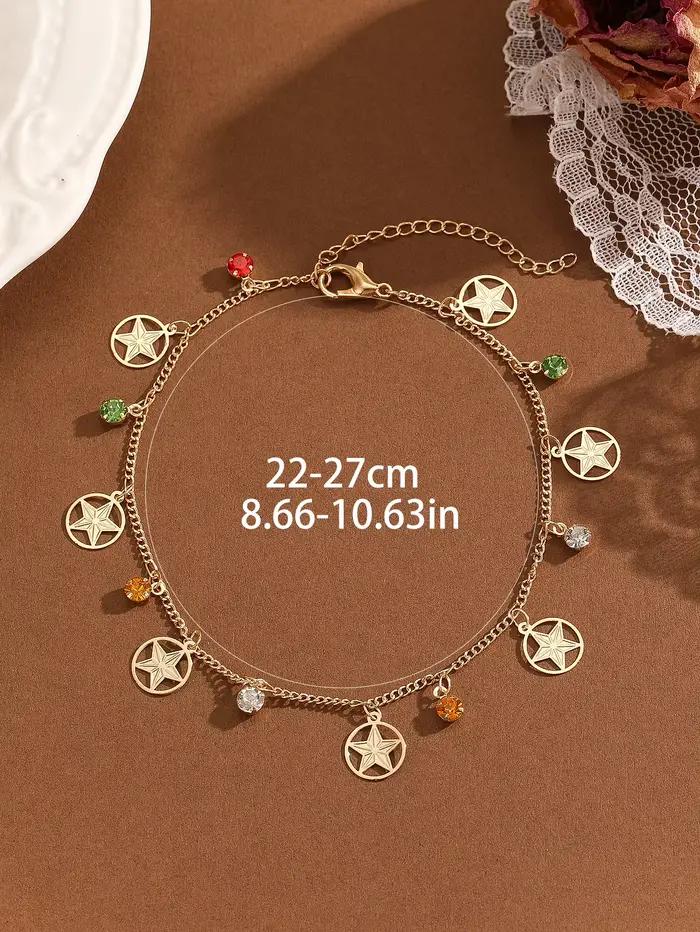 Bracelet de cheville papillon fleur douce pour femmes, chaîne pompon étoile Zircon, chaîne de pied p