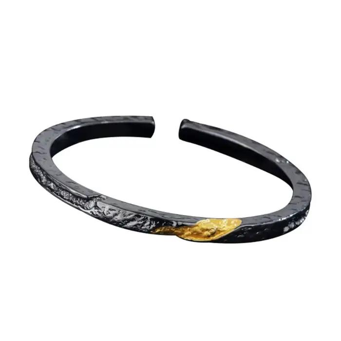 Bracelet en cuivre élégant à Texture feu 39BD, cadeau d'ouverture réglable pour elle