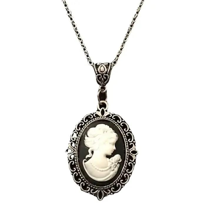 {100% neuf} 1 pièce Collier ras-de-cou vintage victorien sculpté avec pendentif beauté pour femmes e