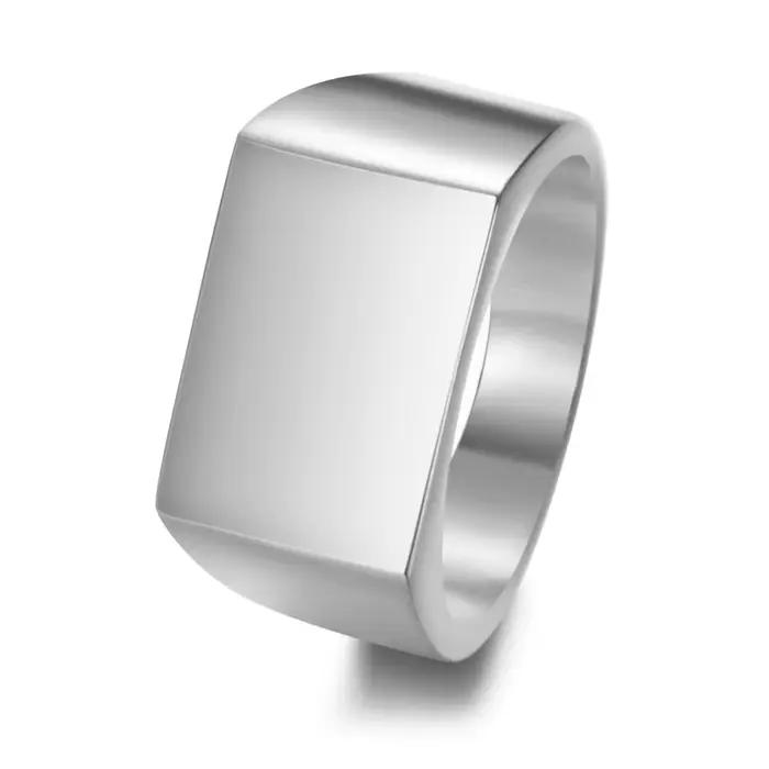 Anneaux pour femmes personnalisé gravé Photo nom mots Rectangle anneaux pour hommes cadeaux Anillos