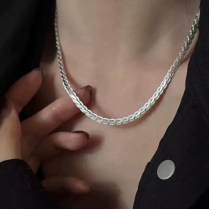Collier en argent regardé S925 pour femme, pendentif minimaliste, colliers de la présidence, charme