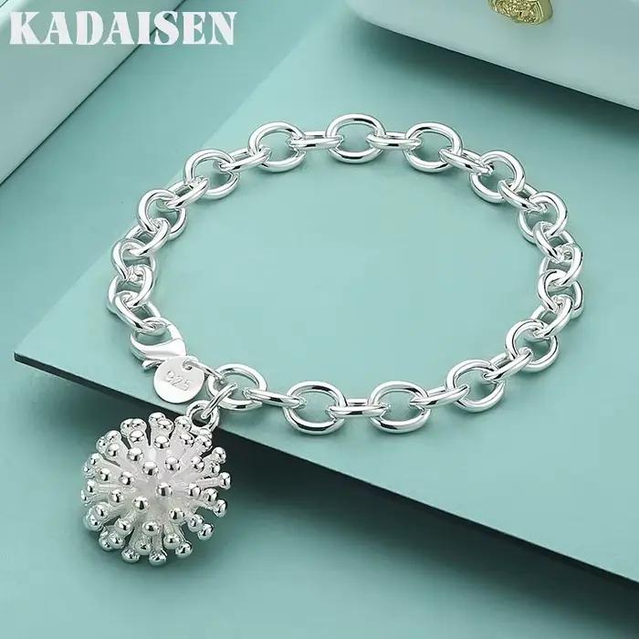 Bracelet en argent sterling 925 avec pendentif corail pour femme, bijou de charme pour mariage et fê