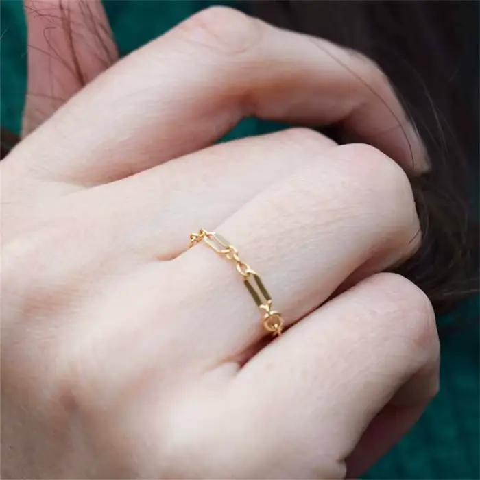Bagues minimalistes remplies d'or 14 carats pour femmes, bague d'Li-, bijoux en or, accessoires Boho