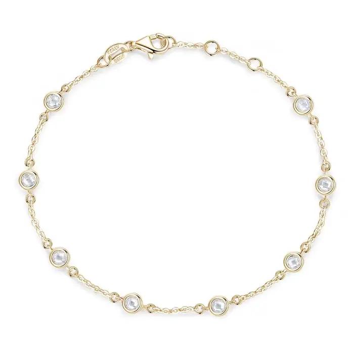 Kaletine – Bracelet en argent Sterling 925 pour femmes, avec CZ transparent, personnalisé, couleur o