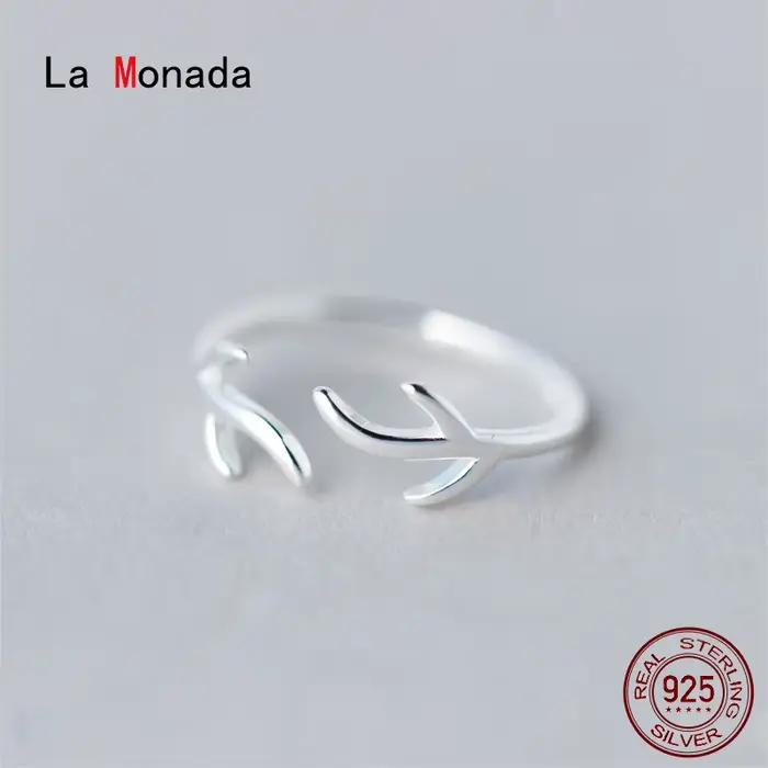 La Monada – bague en argent Sterling 925 pour femme, anneau ouvert, ajustable, redimensionnable, Bra