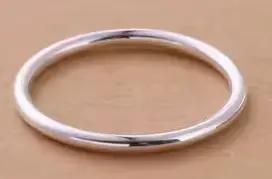 Bagues en argent véritable 999 pour filles, bagues en argent pur, bague simple 1,5 mm 2 mm, grande t