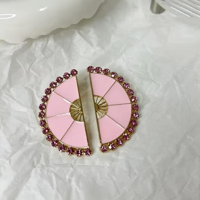 Boucles d'oreilles géométriques en strass brillant pour femmes, bijoux de marque à la mode, accessoi