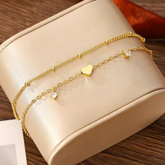 Bracelet à pendentif double couche, simple et polyvalent, accessoire cadeau d'anniversaire pour femm