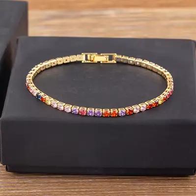 Nidin – Bracelet chaîne de Tennis pour femmes, luxe, pratique, 4 griffes, mosaïque, zircone cubique,
