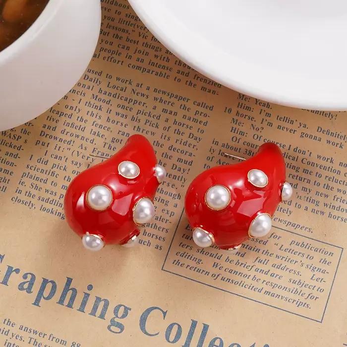 Boucles d'oreilles géométriques en perles, bijoux à la mode de haute qualité en plusieurs couleurs,