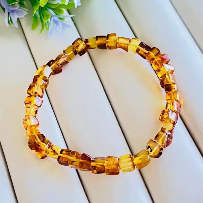 Bracelet en ambre naturel pour femmes, pierres précieuses de guérison, bijoux fins, véritable ambre