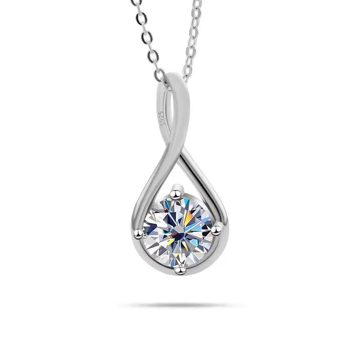 JoiasHome – collier Moissanite 2CT, 100% argent Sterling 925, Design minimaliste, certifié GRA, bijo